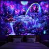 Гобелен Trippy Planet УФ-реактивный водопад Пейзаж Декор комнаты Эстетический психоделический настенный подвесной гриб Готический домашний декор