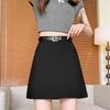 High-waisted Belt Hip Skirt A-line Short Skirt for Women's Summer Black Small Skirt Sexy Skirt