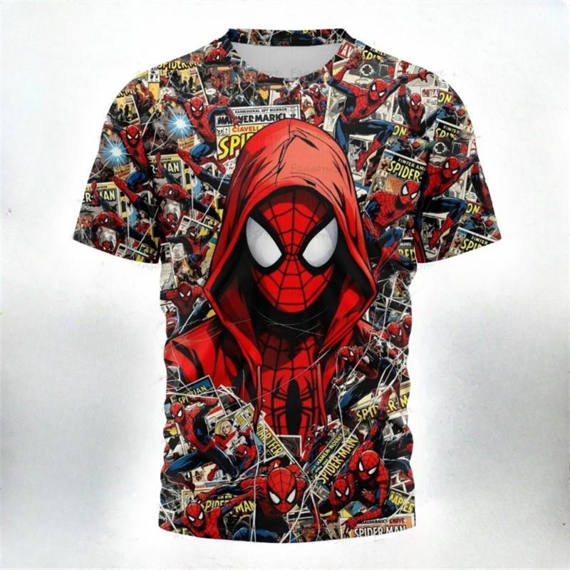 Marvel superhero pattern men's round neck summer Deadpool T-shirt breathable and casual suitable for daily commuting