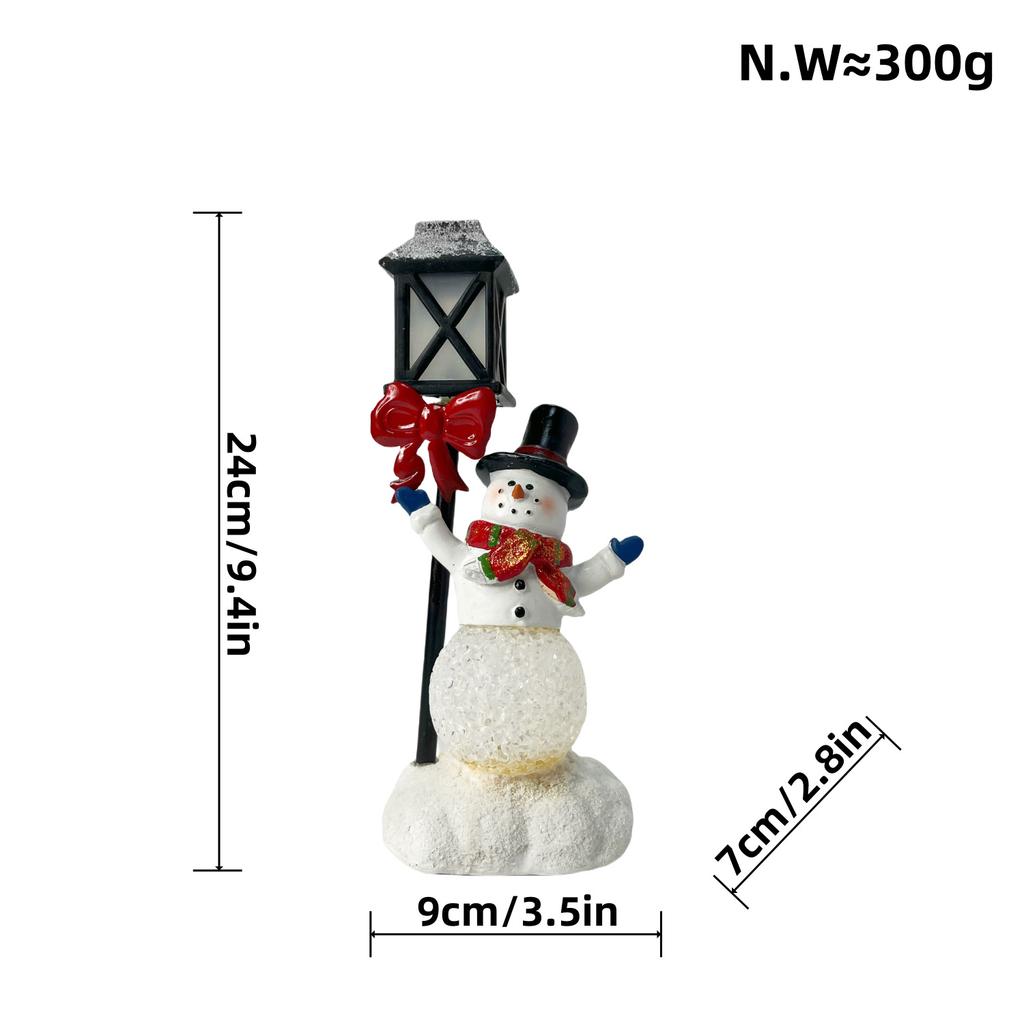 Новые украшения Санта-Клауса, светящиеся снеговики, поделки из смолы, настольные украшения для создания рождественской атмосферы