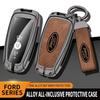 New 2026 Car Sticker For Ford Leather Car Remote Smart Key Case Cover For Ford Raptor F150 Remote Control Protector For Ford F-1