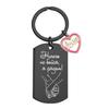 1Pc Stainless Steel Commemorative Gift Love Accessories Fashion Accessories Engraved Keychain Simple Style Black Russian Keychain