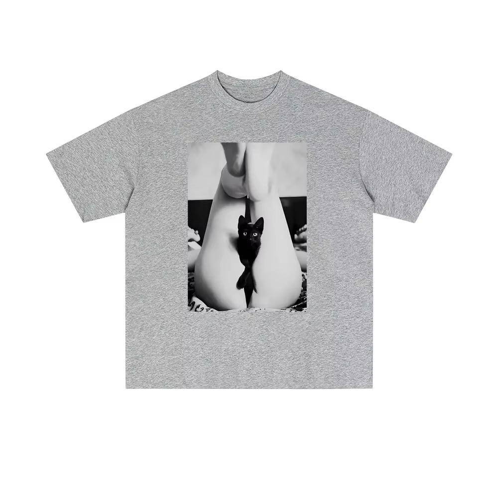 Новая Сексуальная Футболка для Черных Кошек в Стиле Чикана с Большим и Коротким Рукавом для Лета kawaii clothes y2k топ