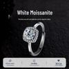 Adjustable Shiny 925 Sterling Silver Ring with Square Moissanite, Niche Design - Fade Resistant