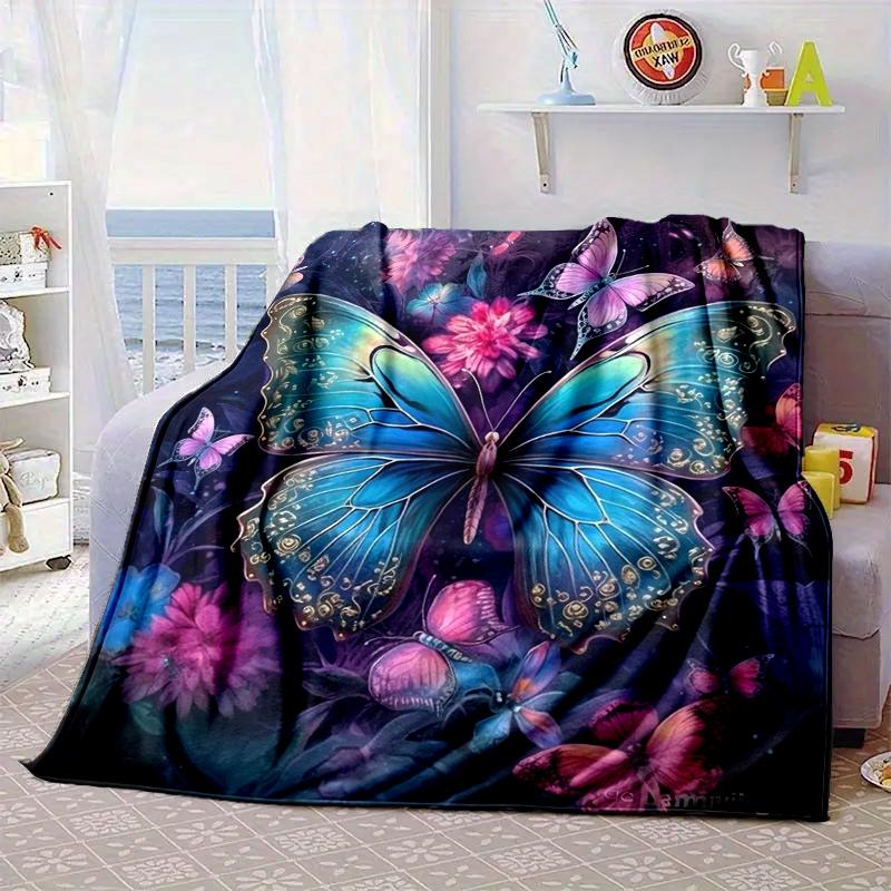 Electric Butterfly Dance Blanket Flannel Blanket Throw Blanket Sofa Cover Blanket Soft Premium Blanket Picnic Blanket Tv Blanket Gifts