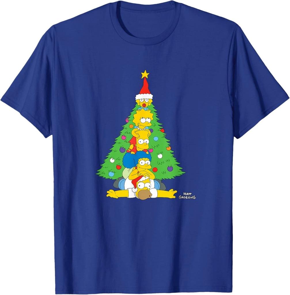 The Simpsons Holiday Family Christmas Tree Stack T-Shirt