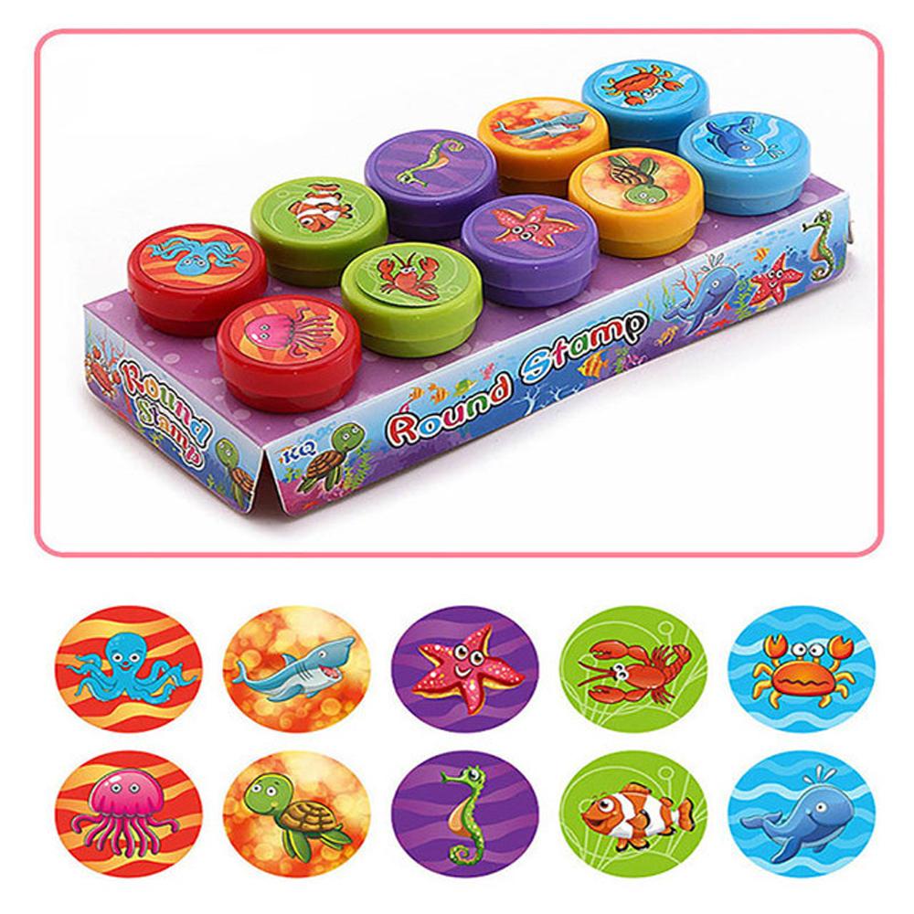 Stamper Toys DIY Panda Round Scrapbook Rubber Stamps Dinosaur Stamps Cartoon Stamp Kids Stamp