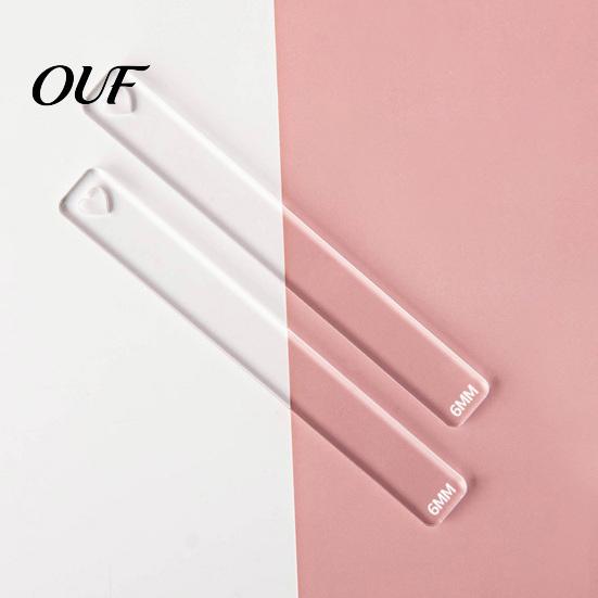 Handmade Jewelry Crafting Tools 1 Pair Acrylic Polymer Clay Depth Guide, 2/3/4/5/6mm Pottery Rolling Pin Transparent Guide Thickness Ruler for