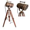 55.88 Cm Nautical Copper Spotlight Table Lamp Handmade Wooden Adjustable Tripod Stand Maritime Home Decor