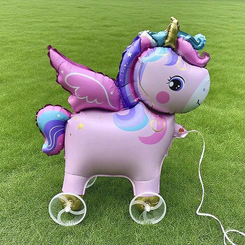 4D Мультяшные Фольгированные Шары Слон Стоячий Ходячий Шарик с Колесом для Украшения Детской Вечеринки по случаю Дня Рождения, Детского Праздника