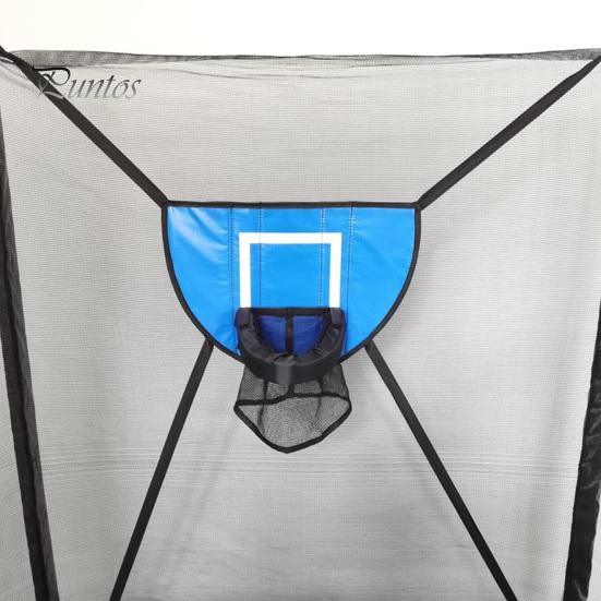 1 комплект баскетбольного кольца для батута с 3 мини-мячами, щитом и насосом, устойчивый к атмосферным воздействиям, легко собирается, детский спортивный развлекательный аксессуар для батута для