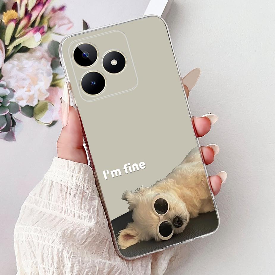 For Realme Note 50 Case RMX3834 Cute Cat Painted Cover Clear Silicone Soft TPU Phone Case For Realme Note 50 Note50 Fundas Coque