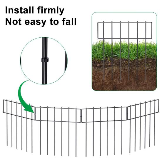 5 шт. Ограждение-барьер для животных, не требующее копания, железное садовое ограждение, металлические ограждения с защитой от ржавчины, бордюр для кроликов и собак, защита от проникновения в грунт, защита для улицы, двора, патио