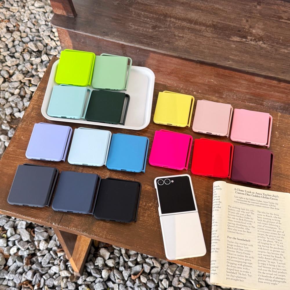 Matte Candy Color Slim Case for Samsung Galaxy Z Flip 7 6 4 3 zflip Pure Color Liquid Silicone Cover for Samsung flip7