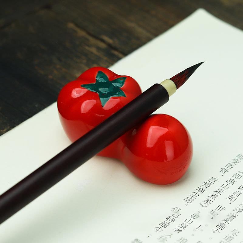 Мини-милые животные, кисть для рисования, подставка для ручек, керамические украшения, держатель для ручек для китайской каллиграфии, подушка для ручек, новинка