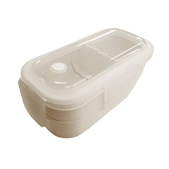 Asvel LUNTUS Bento Box WTL-T600 600ml Ivory, Freezer Safe, W17.8cm x D8.9cm x H8.9cm, Antibacterial,