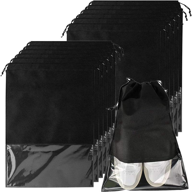 10/5PCS Oversized Non-woven Shoe Bag Waterproof Dustproof Travel Shoes Bag Portable Space-saving Transparent Shoes Organizer