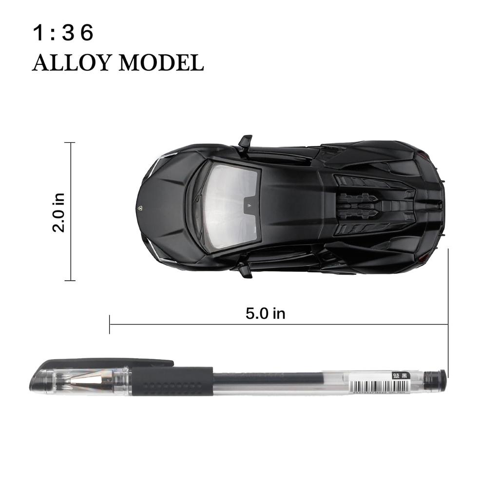 TOKAXI 1/36 Scale Lamborghini Revuelto Diecast Car Model with Pull-Back, Lamborghini Revuelto Toy Car for Boys and Girls
