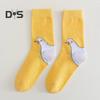 1 Pair Couple Winter Cartoon Socks Goose Duck Printing Mid-tube High Elasticity Wrapping Anti-slip Socks Comfort Warmth Sleeping Socks