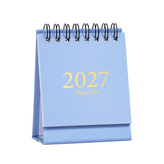 Прочный планировщик на спирали 2027-2028, мини настольный перекидной календарь, 18 месяцев, с января. Маленький календарь для рабочего места 2027 по Июнь. 2028, Карман