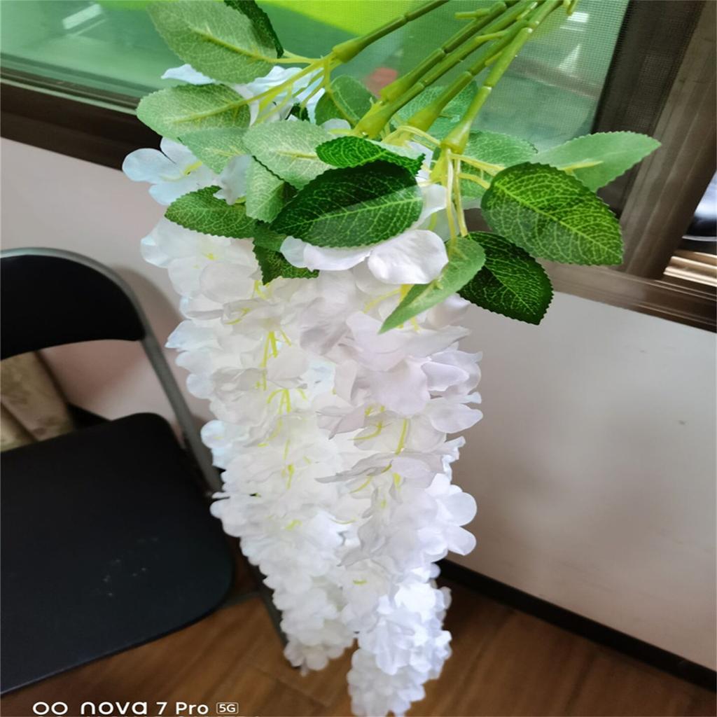 Simulation Hydrangea Rattan  Wisteria Flower Decoration Flower String Home Ceiling Fake Flower Wedding Hanging Violet Wall Hanging