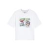 Li Ning X Disney Cartoon Print Letter Pattern Round Neck T-Shirt Women Tops White AHSS260-3