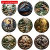 1pc 2d Flat Vintage Round Wooden Sign - 20cm, Dinosaur Era Imitation Relief Art, Suitable for Home, Garden, Garage, Pub, Party Decoration, Gift
