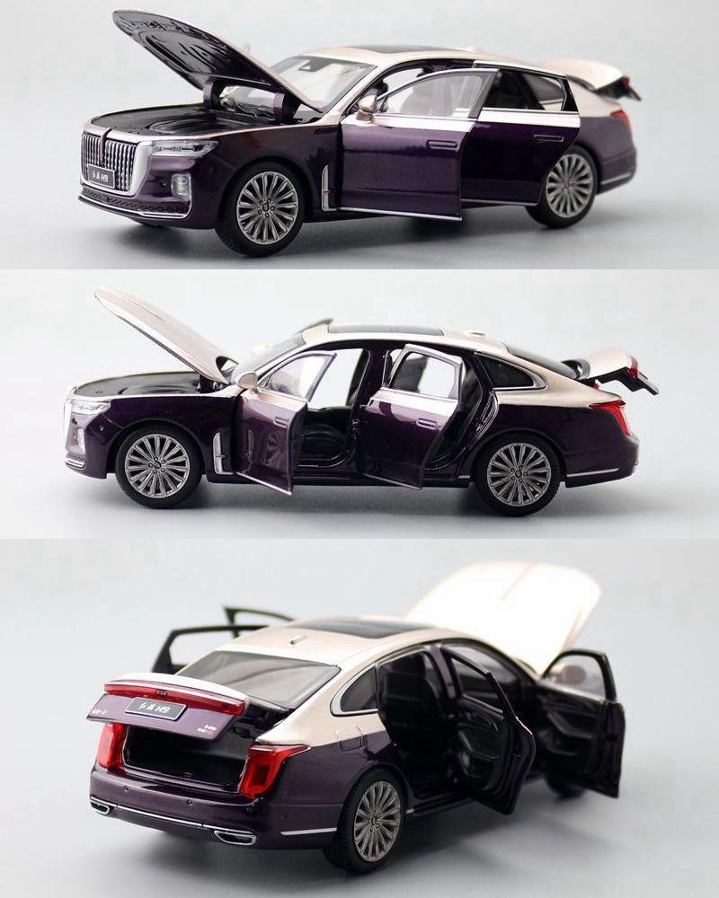 Simulation Hong Alloy Qi Luxury Sedan Model Toy With Sound And Functions Light
