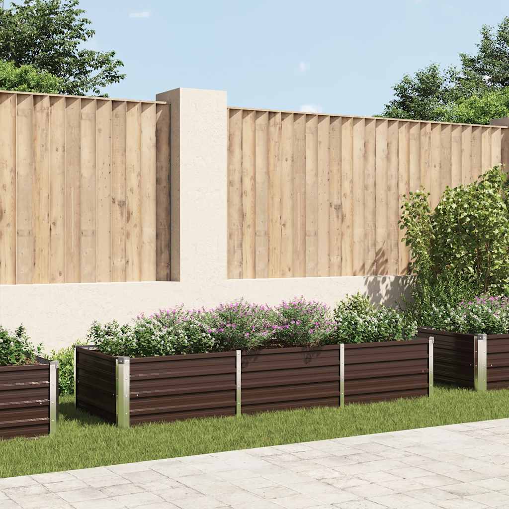 Garden Raised Bed Brown 240 x 80 x 45 cm Galvanized Steel