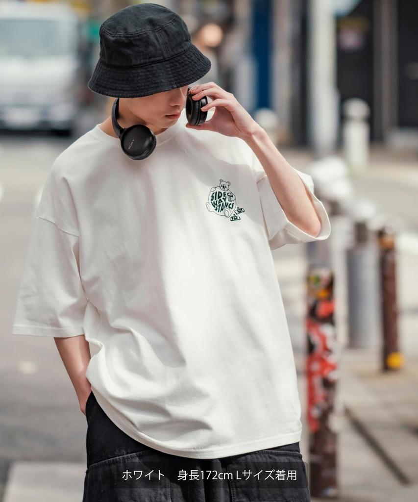 [IMPROVES] [SIDEWAYSTANCE] Short Sleeve Fat Bear Print T-Shirt
