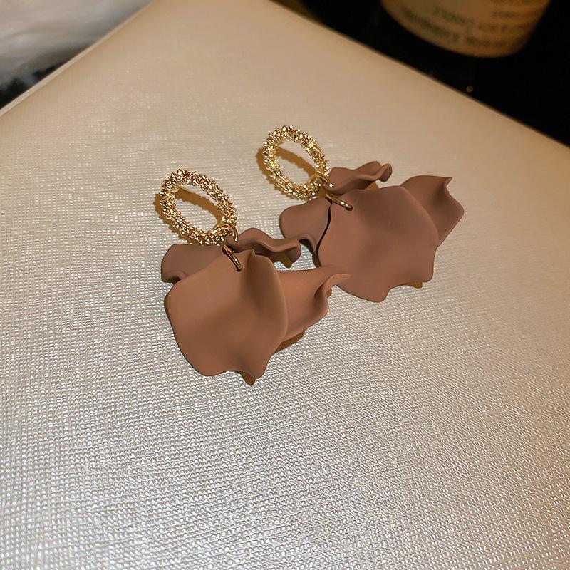 Серьги с розовыми цветами в форме сердца и кошачьим глазом, модные серьги, высококачественные серьги