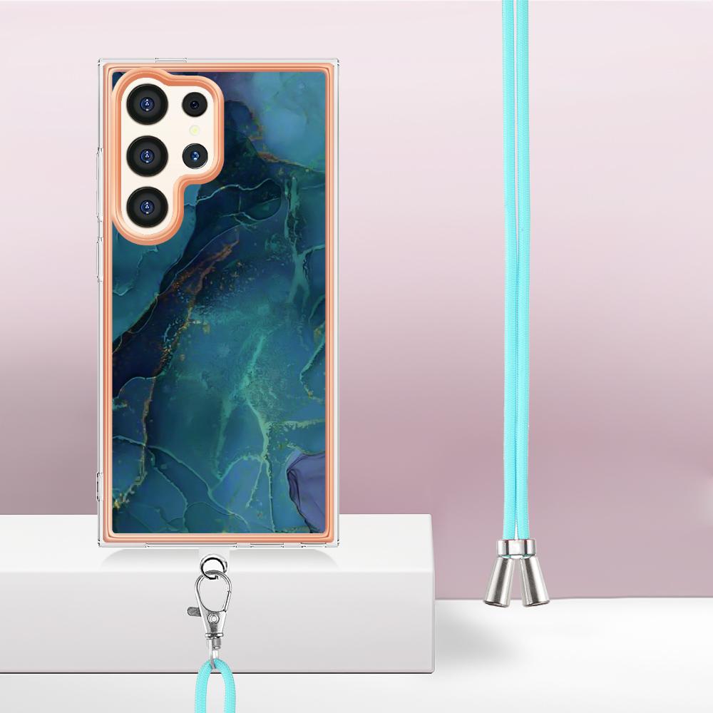 Ремешок со съемной пряжкой из зеленого мрамора, кольцо против падения или мягкий чехол для телефона с гладким дизайном для Samsung iPhone Redmi Oppo Moto Honor Google Sony...