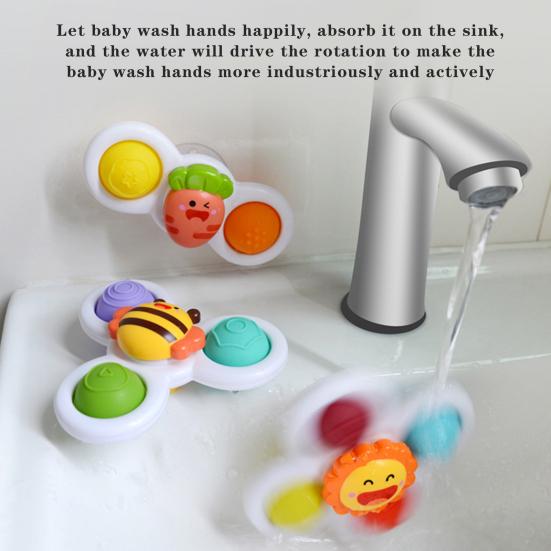 3шт полезный прекрасный цветочный дизайн Spinner игрушка присоска волчок игрушка для ванны для дома