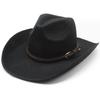 Straw Hat European And American Western Cowboy Hat Knitted Hat Curved Brim Big Eaves Hat Belt