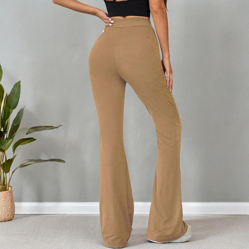 Женские облегающие брюки-трубы с высокой талией и завязками на шнурке для занятий йогой и отдыхом на свежем воздухе