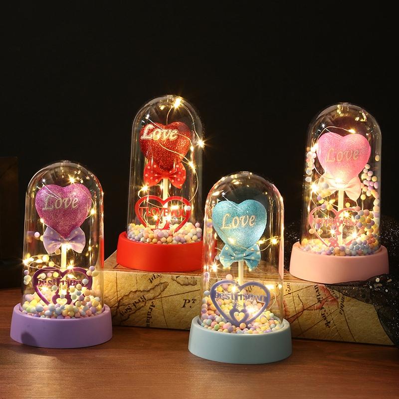Eternal Galaxy Rose Rose With Lights  Led Valentine Day Gift Couple Girlfriend New Year Heart Gift Creative Wedding Decor