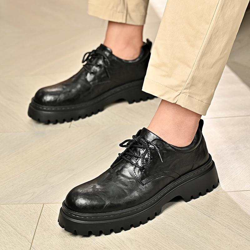 Мужская обувь из натуральной кожи, черные туфли на шнуровке, мужские повседневные туфли для ходьбы, новое поступление, мужские деловые оксфорды