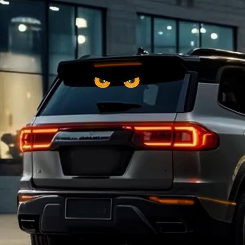 Автомобильный динамический свет Devil Eye для заднего лобового стекла автомобиля, управление через приложение, анимированный светодиодный дисплей, треугольник / полукруг, забавный световой знак Eye