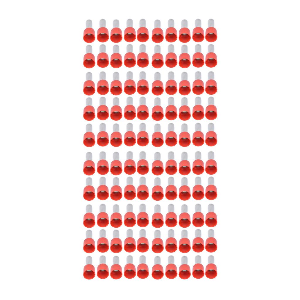 100 шт. изолированный круглый трубчатый медный обжимной соединитель для электрического провода 8AWG E10‑12