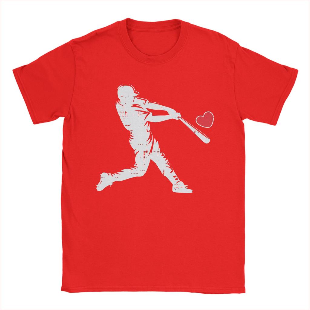 Unisexs Valentines Day Baseball Batter Silhouette Heart T Shirts Cotton Clothing Funny Short Sleeve Tee Shirt Gift Idea TShirt
