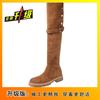 Knee Knight Boots Maillard Small Skinny Fleece Explosive Thick-soled Boots Women's 2025 New Autumn