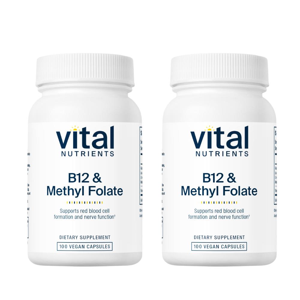 Vital Nutrients Метилфолат B12 и Активная Фолиевая Кислота Витамин B12 2 шт 100 Таблеток