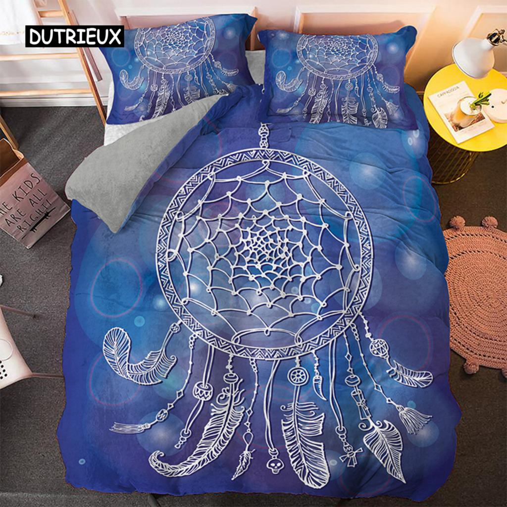 Комплект постельного белья Psychedelic Bohemian Dreamcatcher Single King Queen Size Пододеяльник с