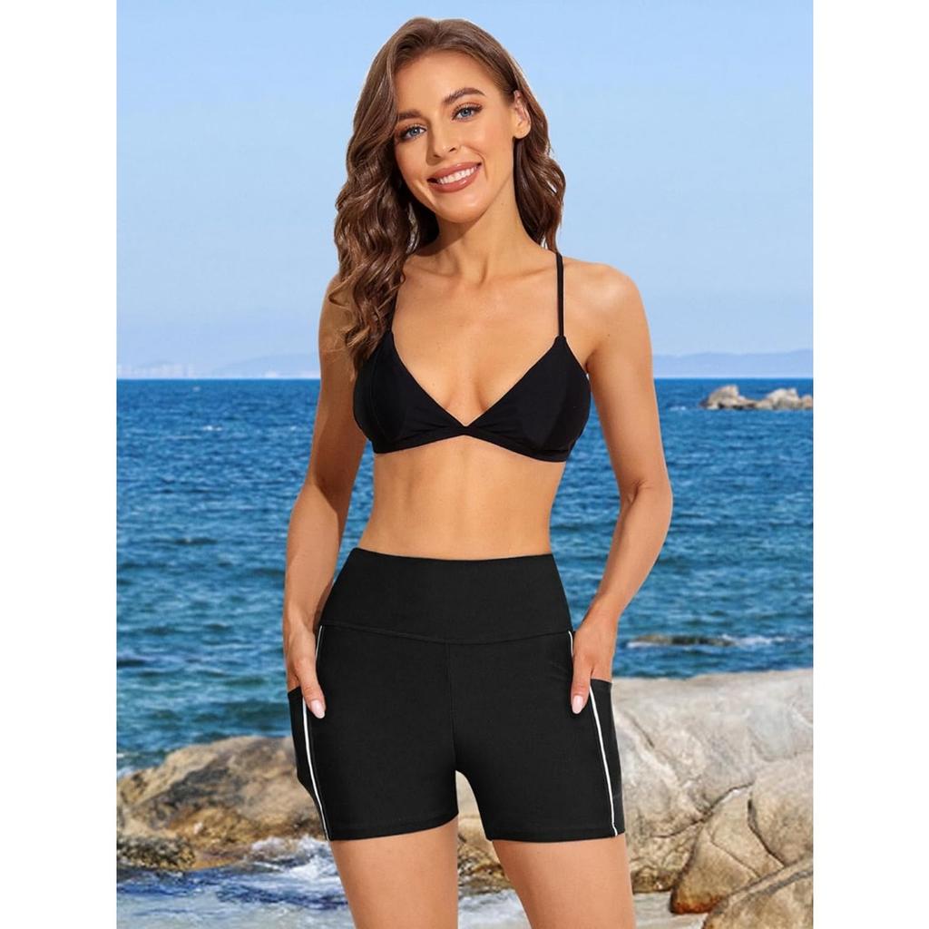 Женские спортивные шорты для плавания Charmleaks, эластичные шорты для плавания, плавки Boyleg