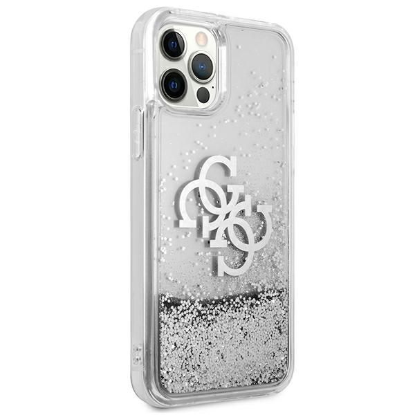Guess Guhcp12Llg4Gsi Iphone 12 Pro Max6,7 Srebrny/Silver Twarde Etui 4G Duży Płynny Brokat