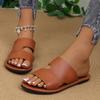 2024 Летние женские тапочки на плоской подошве с открытым носком, ретро, размер плюс 43, женские шлепанцы, повседневная пляжная обувь для отдыха, женские сандалии