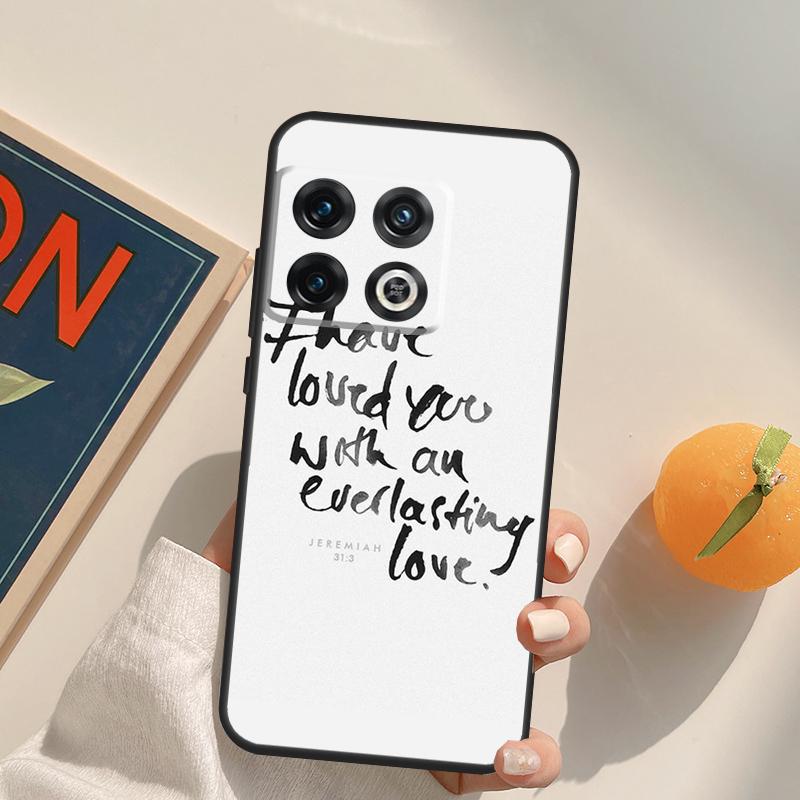 Чехол-крест с библейским стихом о Христе Иисусе для OnePlus 12R 13R 13T 10R 15 13 12 11 10T 8T Nord CE 4 3 2 Lite N20 N30 Nord 5