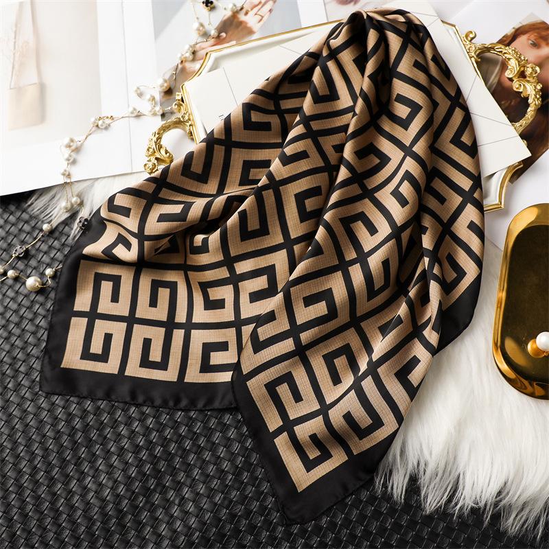 Женский роскошный квадратный шелковый шарф 70X70 см, женская мягкая повязка на голову, шейный платок, галстук-мешок, лента, бандана, защита от солнца