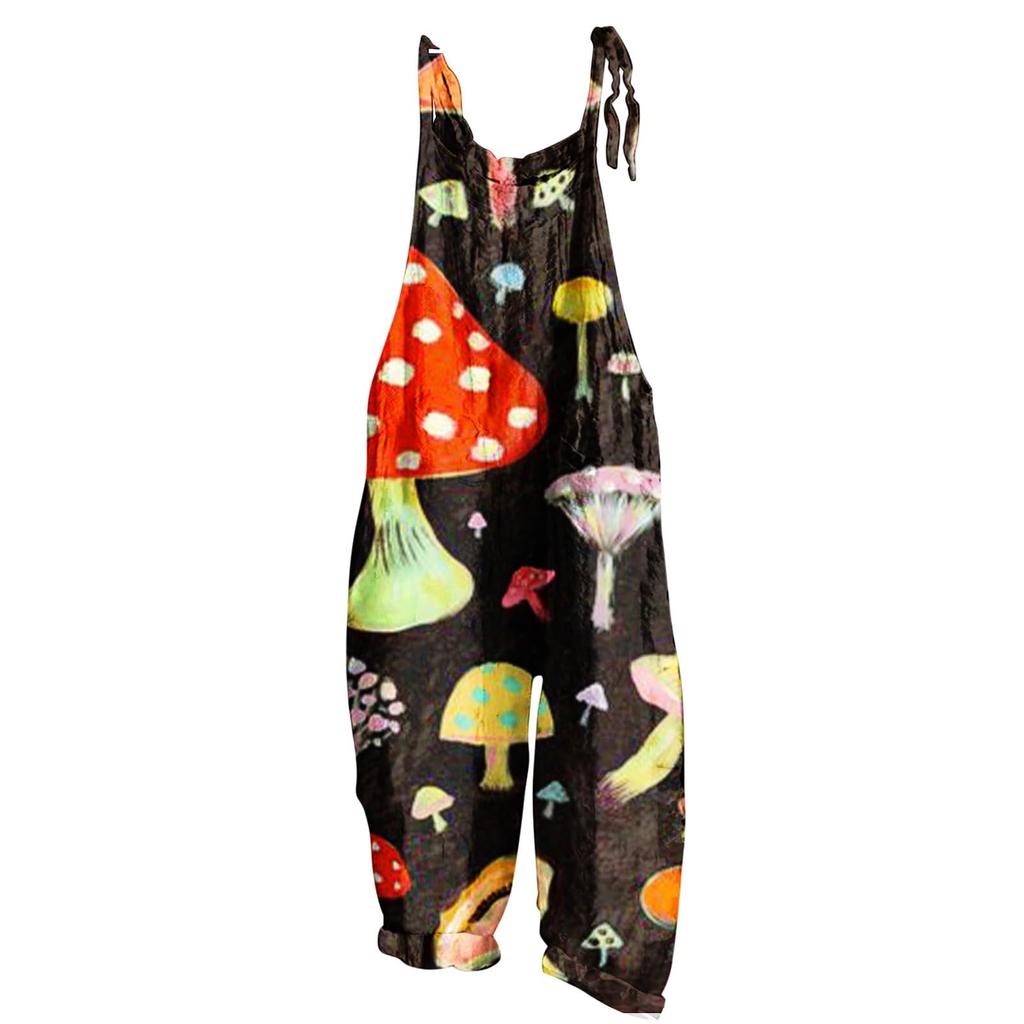 Женский модный милый маленький свежий винтажный повседневный комбинезон на бретельках с принтом