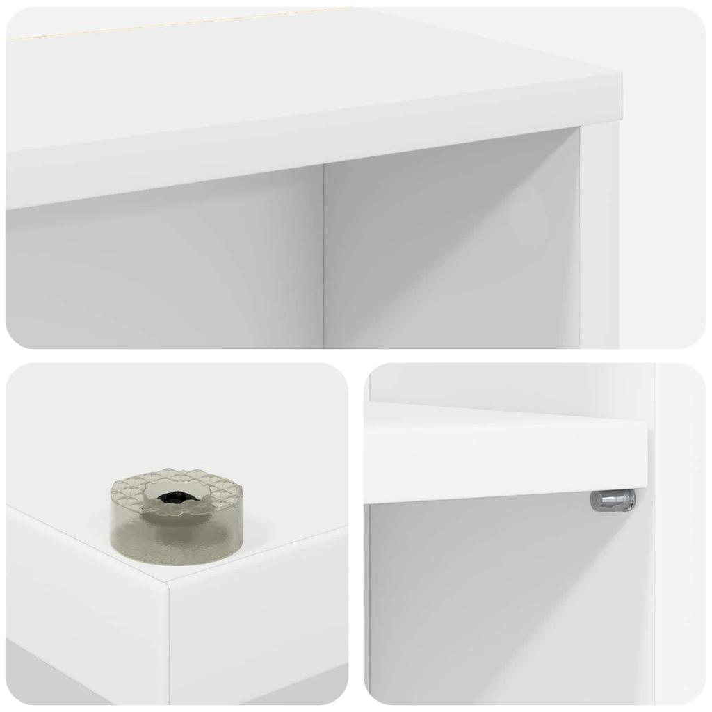 CD Rack White 60 x 17 x 92 cm Engineered Wood
